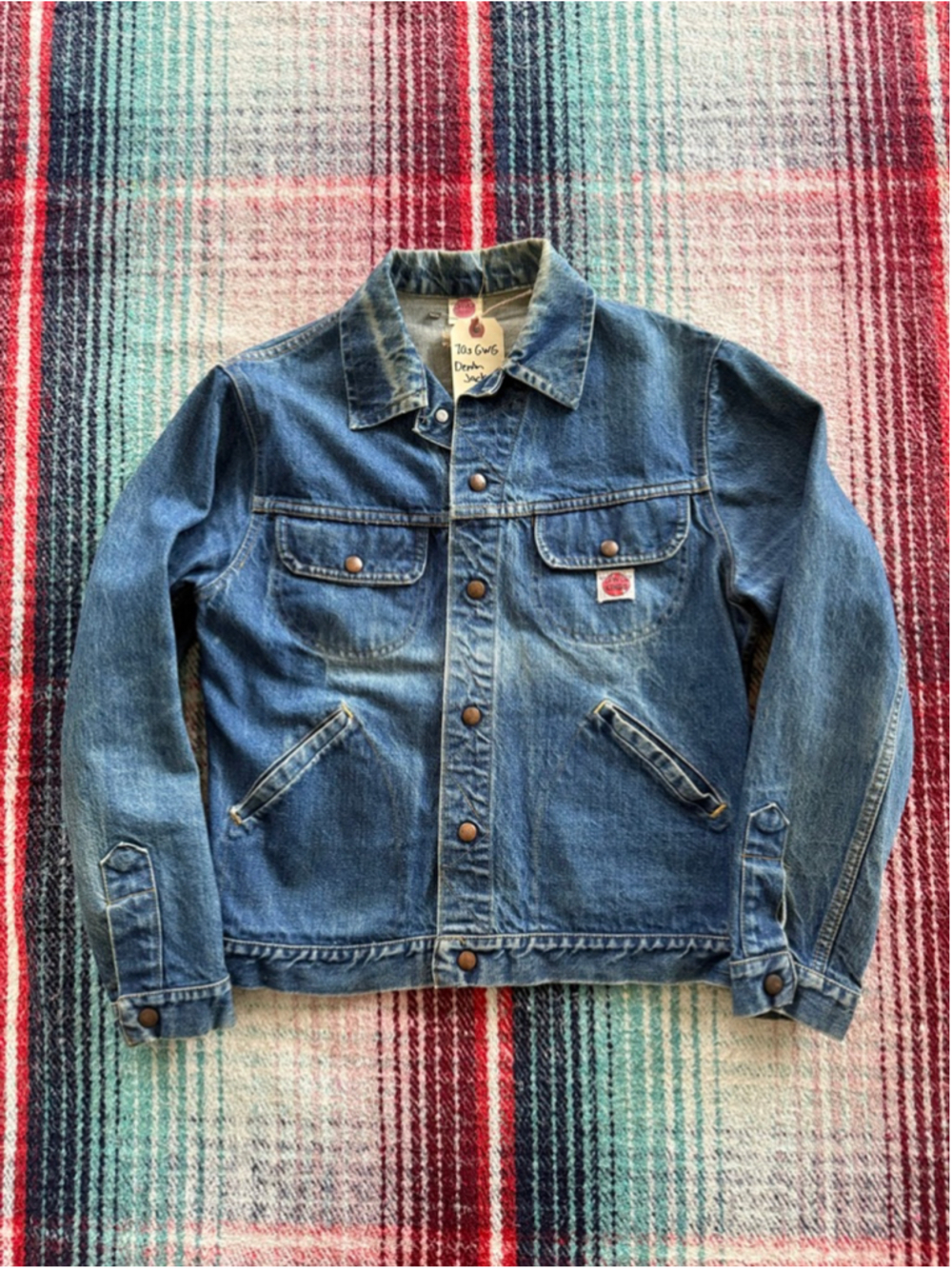 Vintage 70s GWG Kings Blue Denim Trucker Jacket 40/M